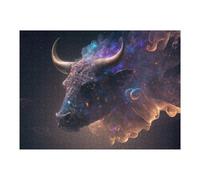 Jigsaw Puzzles 52x38cm/1000pcs for Adults Galactic Bull Cosmic Artwork -1 Puzzles for Adults Toy Wall Decor Enhance Memory Birthday Present, Gifts, 52x38cm/1000pcs
