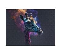 Jigsaw Puzzles 52x38cm/1000pcs for Adults Galactic Giraffe Cosmic Artistry -2 Puzzles for Adults Toy Wall Decor Enhance Memory Birthday Present, Gifts, 52x38cm/1000pcs