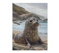 Jigsaw Puzzles 52x38cm/1000pcs for Adults Harbor Seal Pup on The Beach Jigsaw Puzzle DIY Toys Pattern Assembly Gifts for Friends And Family 52x38cm/1000pcs