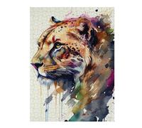 Jigsaw Puzzles 52x38cm/1000pcs for Adults Leopard Head Watercolor Jigsaw Puzzle DIY Toys Pattern Assembly Gifts for Friends And Family 52x38cm/1000pcs