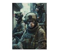 Jigsaw Puzzles 52x38cm/1000pcs for Adults Monkey Soldiers in Action Jigsaw Toy Wall Decor But Fun And Humorous Unique Birthday And Gifts 52x38cm/1000pcs