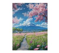 Jigsaw Puzzles 52x38cm/1000pcs for Adults Mount Fujis Blossom Trail Puzzle for Adults Anti-Stress Toys But Fun And Humorous Birthday Present, Gifts, 52x38cm/1000pcs