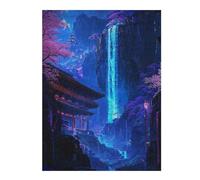 Jigsaw Puzzles 52x38cm/1000pcs for Adults Neon Sakura Waterfall Art Puzzle for Adults Anti-Stress Toys But Fun And Humorous Birthday Present, Gifts, 52x38cm/1000pcs