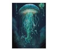 Jigsaw Puzzles 52x38cm/1000pcs for Adults Oceanic Jellyfish Glow Jigsaws for Adults Relax Games Precision Cutting Help The Brain Exercise 52x38cm/1000pcs