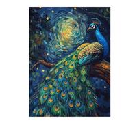 Jigsaw Puzzles 52x38cm/1000pcs for Adults Peacock Under Starry Night Adult Jigsaw Puzzle Relax Games Precision Cutting Gifts for Friends And Family 52x38cm/1000pcs