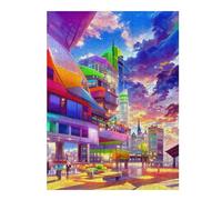 Jigsaw Puzzles 52x38cm/1000pcs for Adults Vibrant Future Cityscape -1 Jigsaw Toy Wall Decor But Fun And Humorous Unique Birthday And Gifts 52x38cm/1000pcs