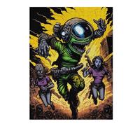 Jigsaw Puzzles 52x38cm/1000pcs for Teenagerss Alien in Spacesuit Attacks Jigsaw Puzzle Toy Wall Decor Pattern Assembly Educational Challenge 52x38cm/1000pcs