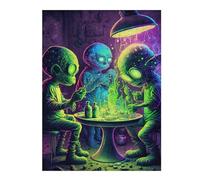Jigsaw Puzzles 52x38cm/1000pcs for Teenagerss Aliens Conducting Experiments Puzzle for Adults Fun Games A Work of Art Help The Brain Exercise 52x38cm/1000pcs