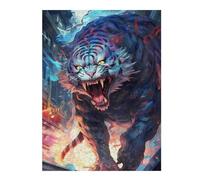 Jigsaw Puzzles 52x38cm/1000pcs for Teenagerss Blue Tiger Roar Jigsaw Puzzle Toy Wall Decor Pattern Assembly Educational Challenge 52x38cm/1000pcs