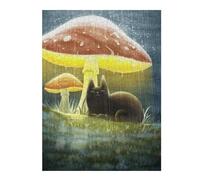 Jigsaw Puzzles 52x38cm/1000pcs for Teenagerss Cat And The Mushroom Jigsaws for Adults Hands-on Game Enhance Memory Great Gift for Gaming 52x38cm/1000pcs