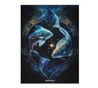 Jigsaw Puzzles 52x38cm/1000pcs for Teenagerss Cosmic Pisces Duo Jigsaw Relaxing Games Enhance Memory Deal As Gifts for The Whole Family 52x38cm/1000pcs