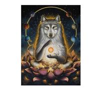 Jigsaw Puzzles 52x38cm/1000pcs for Teenagerss Cosmic Wolf Lotus Jigsaw Puzzle Toy Wall Decor Pattern Assembly Educational Challenge 52x38cm/1000pcs