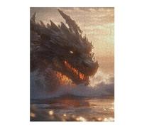 Jigsaw Puzzles 52x38cm/1000pcs for Teenagerss Dragon Emerging from The Sea Jigsaw Puzzle Toy Wall Decor Pattern Assembly Educational Challenge 52x38cm/1000pcs