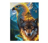 Jigsaw Puzzles 52x38cm/1000pcs for Teenagerss Eagle Wolf Mountain Landscape Adult Jigsaw Puzzle Hands-on Game Perfect Decoration Help The Brain Exercise 52x38cm/1000pcs