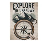 Jigsaw Puzzles 52x38cm/1000pcs for Teenagerss Explore The Unknown Compass Adventure Adult Jigsaw Relaxing Games Improve Memory Deal As Gifts for The Whole Family 52x38cm/1000pcs
