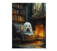 Jigsaw Puzzles 52x38cm/1000pcs for Teenagerss Ghostly Cozy Fireplace Jigsaw Puzzle Relax Games Staycation Kill Time Great Gift for Gaming 52x38cm/1000pcs