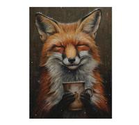 Jigsaw Puzzles 52x38cm/1000pcs for Teenagerss Happy Fox Drinking Tea Puzzle for Adults Relax Games Hand Speed Race Great Gift for Gaming 52x38cm/1000pcs
