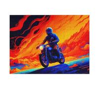 Jigsaw Puzzles 52x38cm/1000pcs for Teenagerss Motorcycle Ride Through Flames Jigsaw Puzzle DIY Toys A Work of Art Deal As Gifts for The Whole Family 52x38cm/1000pcs