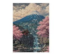Jigsaw Puzzles 52x38cm/1000pcs for Teenagerss Mount Fuji with Cherry Blossoms Sakura Japanese Traditional Art Adult Jigsaw Puzzle DIY Toys Perfect Decoration Stress Reduction Gifts 52x38cm/1000pcs