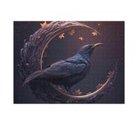 Jigsaw Puzzles 52x38cm/1000pcs for Teenagerss Mystic Raven in Moonlit Artwork Puzzle for Adults Fun Games A Work of Art Help The Brain Exercise 52x38cm/1000pcs