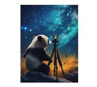 Jigsaw Puzzles 52x38cm/1000pcs for Teenagerss Panda Observing The Stars Jigsaws for Adults Relaxing Games Difficult Hard Educational Challenge 52x38cm/1000pcs