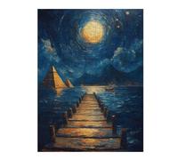 Jigsaw Puzzles 52x38cm/1000pcs for Teenagerss Pyramids Under Moonlight Teenagers Puzzles Hands-on Game Wall Decoration Stress Reduction Gifts 52x38cm/1000pcs