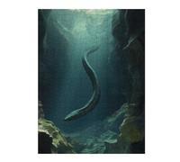 Jigsaw Puzzles 52x38cm/1000pcs for Teenagerss Sea Serpent Eel in Cave Jigsaws for Adults Hands-on Game Enhance Memory Great Gift for Gaming 52x38cm/1000pcs