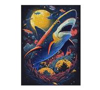 Jigsaw Puzzles 52x38cm/1000pcs for Teenagerss Shark in Space -1 Jigsaw Puzzle Toy Wall Decor Pattern Assembly Educational Challenge 52x38cm/1000pcs