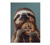 Jigsaw Puzzles 52x38cm/1000pcs for Teenagerss Sloth Eating Cookie Jigsaws for Adults Hands-on Game Enhance Memory Great Gift for Gaming 52x38cm/1000pcs
