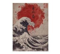 Jigsaw Puzzles 52x38cm/1000pcs for Teenagerss The Great Wave Vintage Jigsaws for Adults Hands-on Game Enhance Memory Great Gift for Gaming 52x38cm/1000pcs