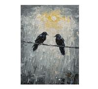 Jigsaw Puzzles 52x38cm/1000pcs for Teenagerss Two Ravens on A Wire Painting Adult Puzzles Family Games Wall Decoration Help The Brain Exercise 52x38cm/1000pcs