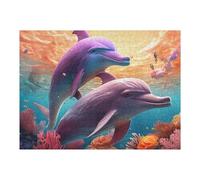 Jigsaw Puzzles 52x38cm/1000pcs for Teenagerss Underwater Paradise with Dolphins Jigsaws for Adults Hands-on Game But Fun And Humorous Deal As Gifts for The Whole Family 52x38cm/1000pcs