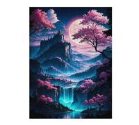 Jigsaw Puzzles 52x38cm/1000pcs Pink Waterfall Puzzle for Adults Brain Teaser Game For Family Fun Unique Birthday And Xmas Gifts 52x38cm/1000pcs