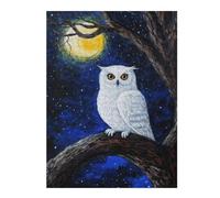 Jigsaw Puzzles 52x38cm/1000pcs Snowy Owl Under Moonlight Jigsaws for Adults Family Game Presents for Women Deal As Gifts for The Whole Family 52x38cm/1000pcs
