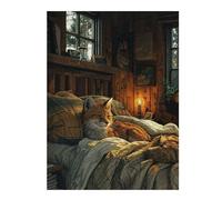 Jigsaw Puzzles 52x38cm/1000pcsfor Adults Cute Fox Sleeping on Bed Adult Jigsaw Puzzle Relax Games Precision Cutting Gifts for Friends And Family 52x38cm/1000pcs