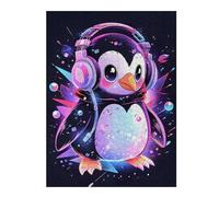 Jigsaw Puzzles 52x38cm/1000pcsfor Adults Elegant Penguin Headphones Jigsaw Puzzle DIY Toys Pattern Assembly Gifts for Friends And Family 52x38cm/1000pcs