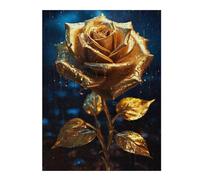 Jigsaw Puzzles 52x38cm/1000pcsfor Adults Rainy Golden Rose Flower Jigsaw Puzzle DIY Toys Pattern Assembly Gifts for Friends And Family 52x38cm/1000pcs