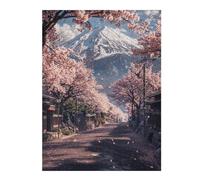Jigsaw Puzzles 52x38cm/1000pcsfor Teenagerss Japanese Road Sakura Tree Puzzle for Adults Relax Games Hand Speed Race Great Gift for Gaming 52x38cm/1000pcs