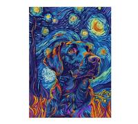 Jigsaw Puzzles 52x38cm/1000pcsfor Teenagerss Starry Night Labrador Jigsaws for Adults Hands-on Game Enhance Memory Great Gift for Gaming 52x38cm/1000pcs
