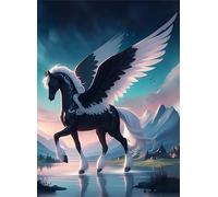 Jigsaw Puzzles 70 piece,Puzzles for Adults,Challenging Educational Family Activity Games Home Decoration Puzzle Angel Horse 7.9 x 5.9 inch