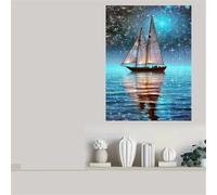 Jigsaw Puzzles 70 piece,Puzzles for Adults,Challenging Educational Family Activity Games Home Decoration Puzzle Starlight Sea Sailing 7.9 x 5.9 inch