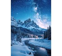 Jigsaw Puzzles 70 piece,Puzzles for Adults,Challenging Educational Family Activity Games Home Decoration Puzzle Snow Mountains Woods Rivers 7.9 x 5.9 inch