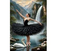 Jigsaw Puzzles 70 piece,Puzzles for Adults,Challenging Educational Family Activity Games Home Decoration Puzzle Landscape Swan Dancing Girl 7.9 x 5.9 inch