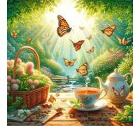 Jigsaw Puzzles 70 Pieces for Adults, Sun Afternoon Tea 70 Piece jigsaw puzzles for adults 18x18inch, Fun Educational Puzzle Games, Beautiful Decoration puzzle