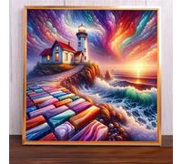 Jigsaw Puzzles 70 Pieces, Jigsaws Lighthouse Fantasy Sea 70 Piece jigsaw puzzles for Adults, Challenge High Difficulty Family Puzzle Game 45x45cm/18x18inch