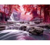 Jigsaw Puzzles 70 pieces,Puzzles for Adults,Challenging Educational Family Activity Games Home Decoration Puzzle Pink Grove Waterfall,7.9 x 5.9 Inch