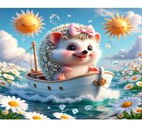 Jigsaw Puzzles 700 piece,Puzzles for Adults,Challenging Educational Family Activity Games Home Decoration Puzzle Cute Hedgehog Boat 20.5 x 15 inch