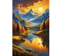 Jigsaw Puzzles 700 piece,Puzzles for Adults,Challenging Educational Family Activity Games Home Decoration Puzzle Autumn Mountain Rivers 20.5 x 15 inch