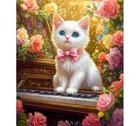 Jigsaw Puzzles 700 Pieces for Adults, Fun Challenging & Brainteasing jigsaw puzzles for adults 700 piece Puzzle Educational Games Home Decoration puzzle(Piano Cat Flower)