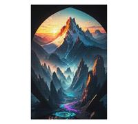 Jigsaw Puzzles 75x50cm/1000pcs for Adults Alien Landscape with Glowing Rivers Puzzles for Adults Toy Wall Decor Enhance Memory Birthday Present, Gifts, 75x50cm/1000pcs